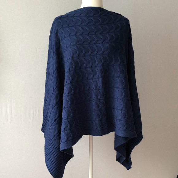 royal blue poncho sweater